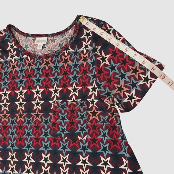 LulaRoe T-shirt Dress All Over Stars Print Flowy Knee Length Fun Size XS - Picture 8 of 9